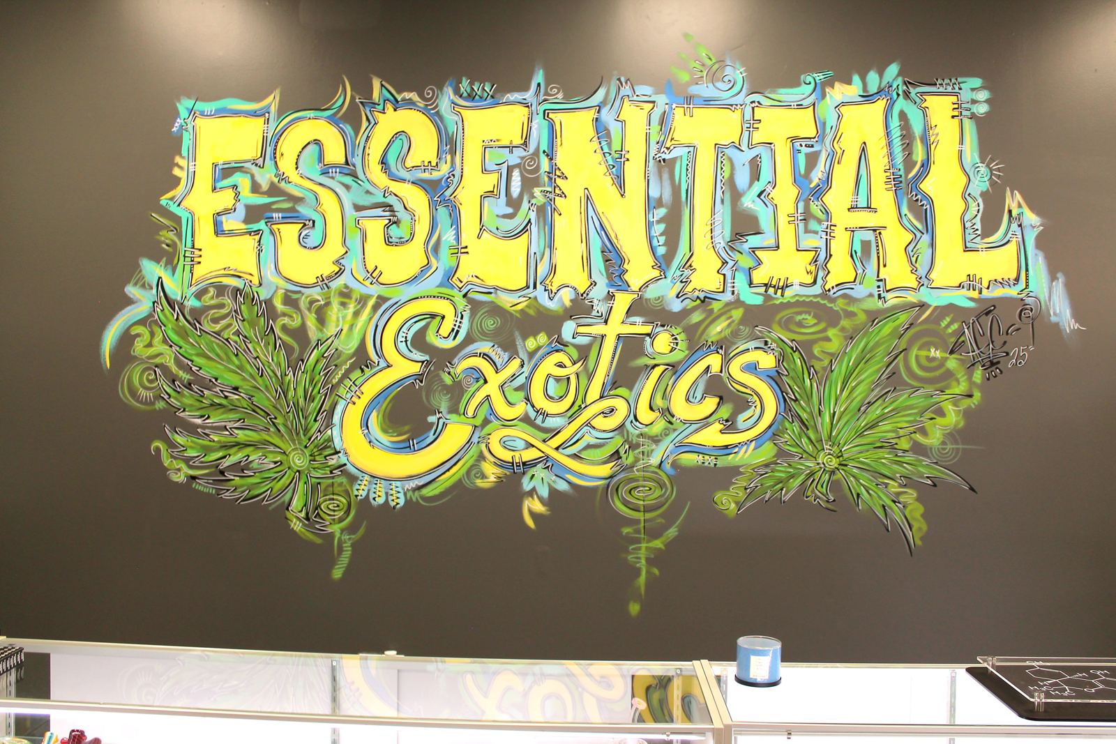 Essential Exotics mural inside the lounge